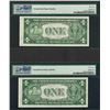 Image 2 : Lot of (2) Consecutive 1935C $1 Silver Certificate Notes PMG Choice Uncirculated