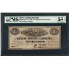 Image 1 : 1863 $1 State of North Carolina Obsolete Note PMG Choice About Uncirculated 58 N