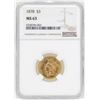 Image 1 : 1878 $3 Indian Princess Head Gold Coin NGC MS63