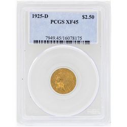 1925-D $2 1/2 Indian Head Quarter Eagle Gold Coin PCGS XF45