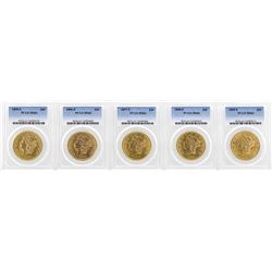 Lot of 1895-S to 1899-S $20 Liberty Head Double Eagle Gold Coins PCGS MS61