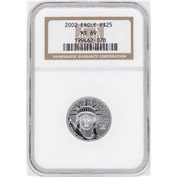 2002 $25 Platinum American Eagle Coin NGC MS69