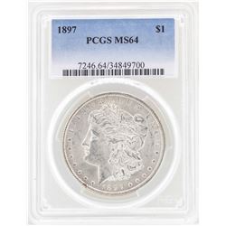 1897 $1 Morgan Silver Dollar Coin PCGS MS64