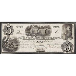 1835 $5 The Bank of Washtenaw Obsolete Note