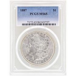 1887 $1 Morgan Silver Dollar Coin PCGS MS65
