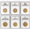 Image 1 : Lot of 1894-1899 $10 Liberty Head Eagle Gold Coins NGC MS62