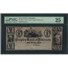 Image 1 : 1830's $6 The People's Bank of Paterson Obsolete Note PMG Very Fine 25