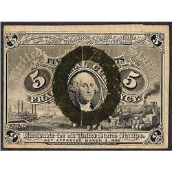 March 3, 1863 Five Cent Second Issue Fractional Note