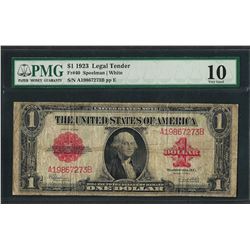1923 $1 Legal Tender Note Fr.40 PMG Very Good 10