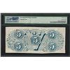 Image 2 : 1863 $5 Confederate State of America Note T-60 PMG Choice Very Fine 35