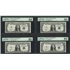 Image 1 : Lot of (4) Consecutive 1935C $1 Silver Certificate Notes PMG Choice Uncirculated