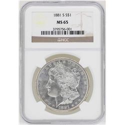 1881-S $1 Morgan Silver Dollar Coin NGC MS65