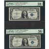 Image 1 : Lot of (2) Consecutive 1935A $1 Silver Certificate Notes PMG Choice About Unc. 5
