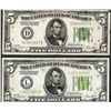 Image 1 : Lot of (2) 1928B $5 Federal Reserve Notes