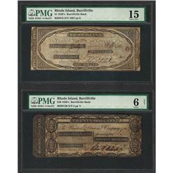 Set of 1830's $1 & $20 Burrillville Obsolete Notes PMG Graded