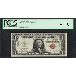1935A $1 Hawaii Silver Certificate WWII Emergency Note PCGS Choice New 63PPQ