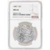 Image 1 : 1887 $1 Morgan Silver Dollar Coin NGC MS64