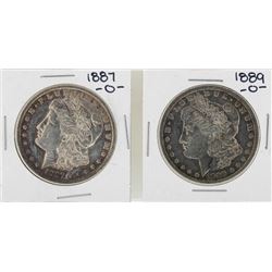 Lot of 1887-O & 1889-O $1 Morgan Silver Dollar Coins