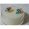 Image 4 : ESTATE - EARRINGS - STERLING SILVER WITH ABALONE - PIERCED