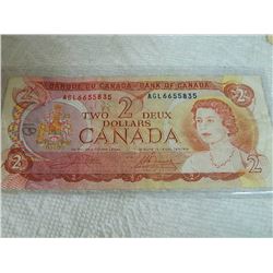 BANK NOTE - CANADA - $2- 1974