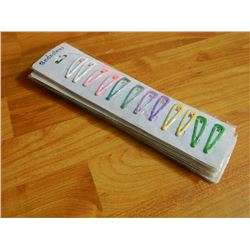 BODACIOUS HAIR CLIPS - NEW - CARDS OF 12 - 7 TTL - PASTEL COLOURS