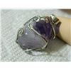 Image 3 : PENDANT - WIRE WRAPPED AMETHYST PENDANT - 26 X 20mm - RETAIL ESTIMATE $45