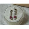 Image 2 : EARRINGS - 1.2 CTW RUBY & DIAMOND IN 925 STERLING SILVER SETTING - RETAIL ESTIMATE $350