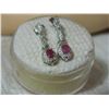 Image 3 : EARRINGS - 1.2 CTW RUBY & DIAMOND IN 925 STERLING SILVER SETTING - RETAIL ESTIMATE $350