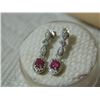 Image 4 : EARRINGS - 1.2 CTW RUBY & DIAMOND IN 925 STERLING SILVER SETTING - RETAIL ESTIMATE $350