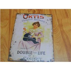 METAL SIGN - 12 X 8" - OKITIS CORSET SHIELDS