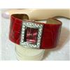 Image 2 : WATCH - REGAL - WITH RHINESTONES - RED STRAPS