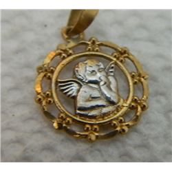 ANGEL PENDANT - ZED 10K YELLOW & WHITE GOLD