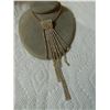 Image 5 : NECKLACE - CRYSTAL & GOLD FRING DROP - "ICING"
