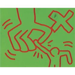 KEITH HARING (1958-1990) UNTITLED incised ...