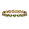 Image 1 : 13.87 CTW Peridot & Diamond Halo Bracelet 10K Rose Gold - REF-251Y6K - 40479