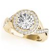 Image 2 : 1.84 CTW Certified VS/SI Diamond 2Pc Wedding Set Solitaire Halo 14K Yellow Gold - REF-258Y2K - 30641
