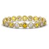 Image 2 : 15.47 CTW Canary Yellow & White Diamond Designer Bracelet 18K Yellow Gold - REF-2195N3Y - 42691