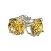 Image 4 : 1.54 CTW Certified Intense Yellow SI Diamond Solitaire Stud Earrings 10K White Gold - REF-192F2N - 3