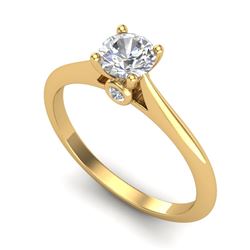 0.56 CTW VS/SI Diamond Solitaire Art Deco Ring 18K Yellow Gold - REF-106N8Y - 37282