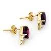 Image 2 : 1.03 CTW Amethyst & Diamond Earrings 10K Yellow Gold - REF-11K3W - 12858