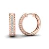 Image 2 : 0.15 CTW Micro Pave Hoop VS/SI Diamond Earrings 10K Rose Gold - REF-26K2W - 22485