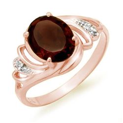 2.03 CTW Garnet & Diamond Ring 14K Rose Gold - REF-23M3H - 12661