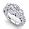 Image 1 : 2.16 CTW VS/SI Diamond Solitaire Art Deco 3 Stone Ring 18K White Gold - REF-361A8X - 36968