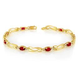 2.62 CTW Ruby & Diamond Bracelet 10K Yellow Gold - REF-27M3H - 10725