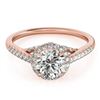Image 1 : 1.5 CTW Certified VS/SI Diamond Solitaire Halo Ring 18K Rose Gold - REF-392A2X - 26992