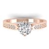 Image 1 : 1.22 CTW Certified VS/SI Diamond Solitaire Art Deco Ring 14K Rose Gold - REF-355W3F - 30508