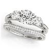 Image 1 : 2.05 CTW Certified VS/SI Diamond 3 Stone 2Pc Wedding Set 14K White Gold - REF-447M3H - 32021