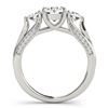 Image 4 : 2.05 CTW Certified VS/SI Diamond 3 Stone 2Pc Wedding Set 14K White Gold - REF-447M3H - 32021