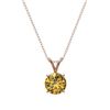 Image 4 : 1 CTW Certified Intense Yellow SI Diamond Solitaire Necklace 10K Rose Gold - REF-147A2X - 33191
