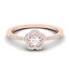 0.35 CTW Micro Pave VS/SI Diamond Ring Moon Halo In 10K Rose Gold - REF-27H5A - 21413